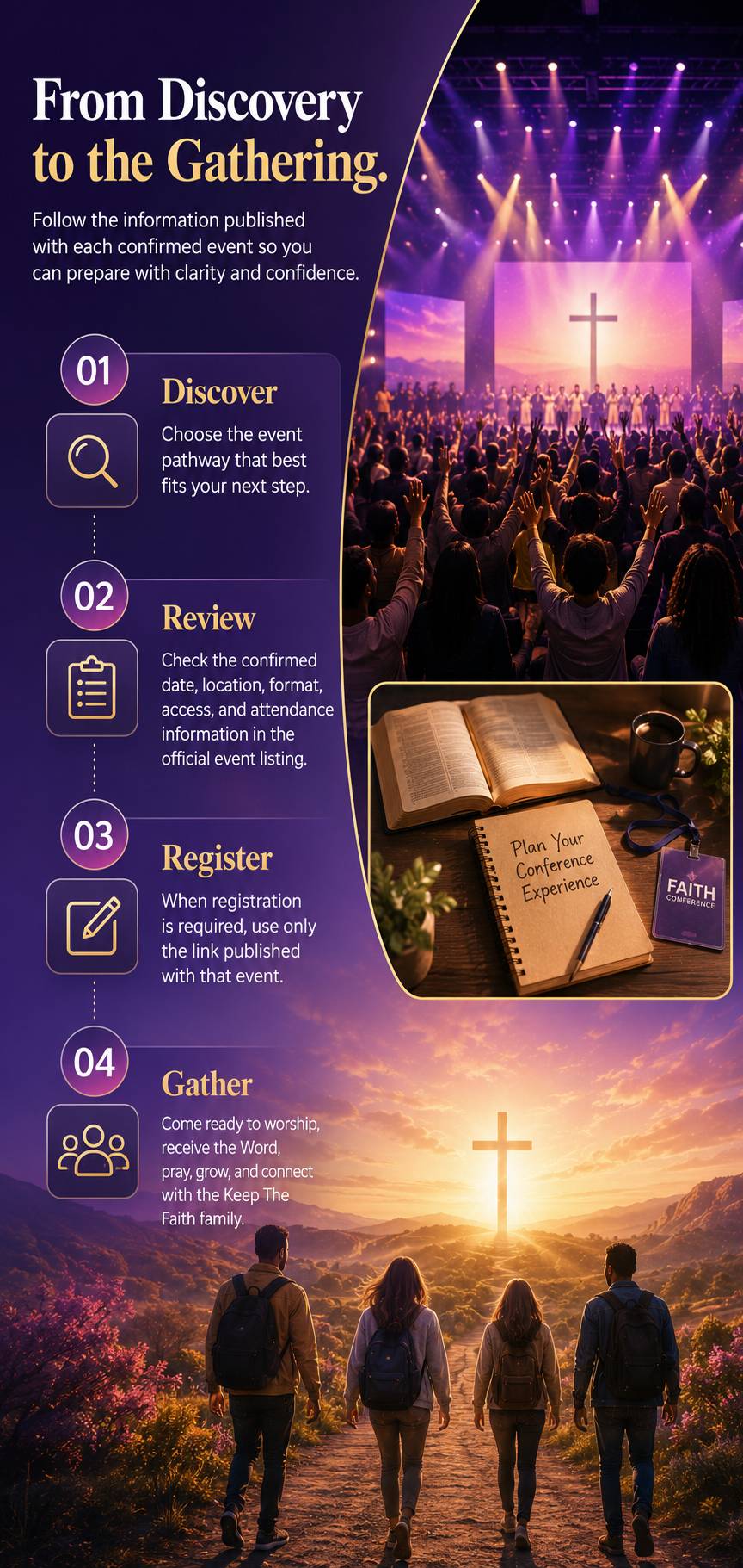 People preparing to attend a church gathering together
