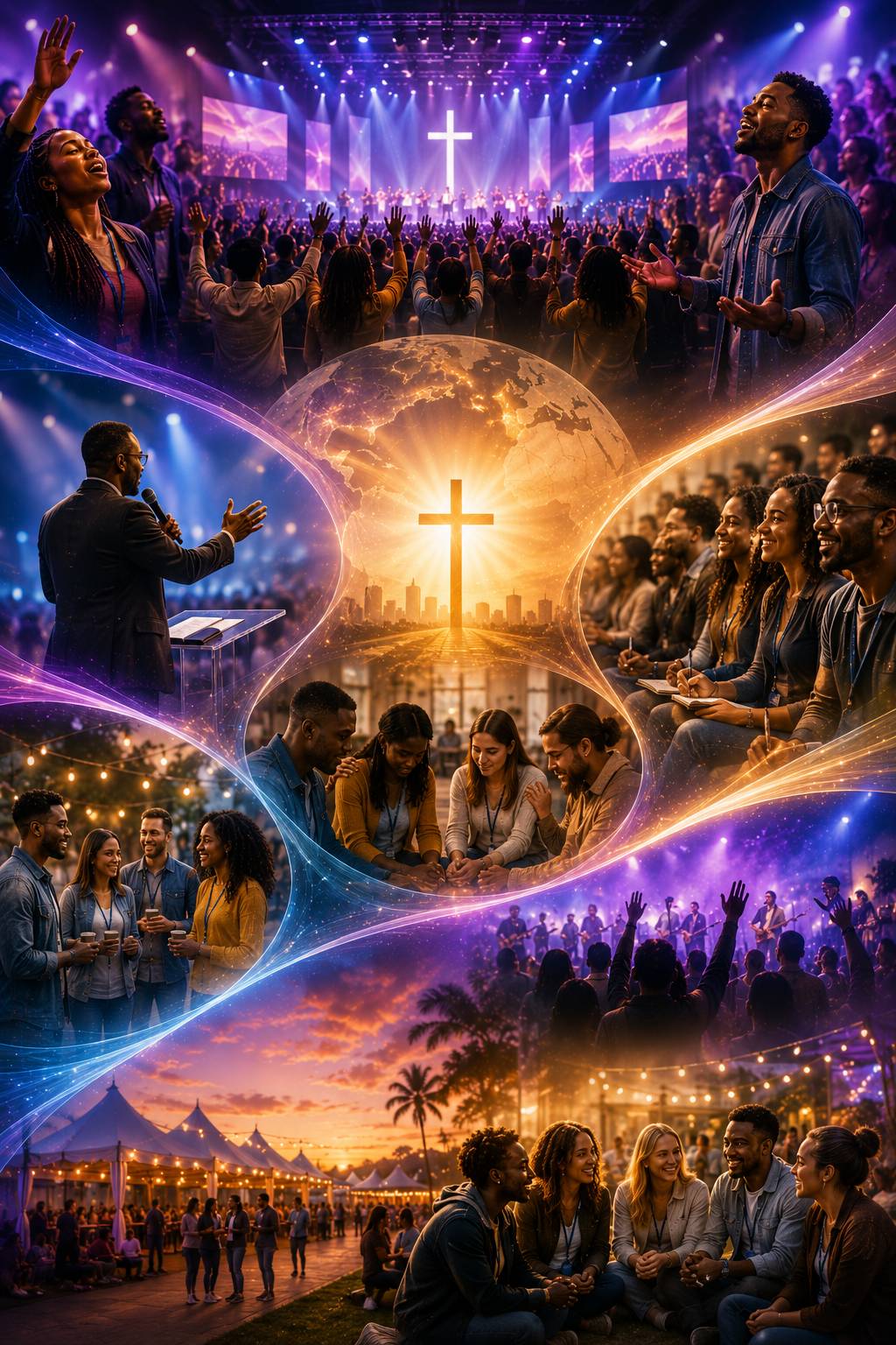 A diverse congregation gathered in worship and fellowship