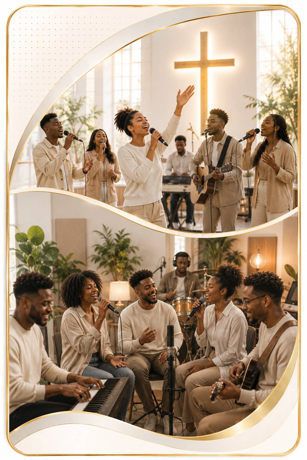 Worship ministers leading a congregation in praise