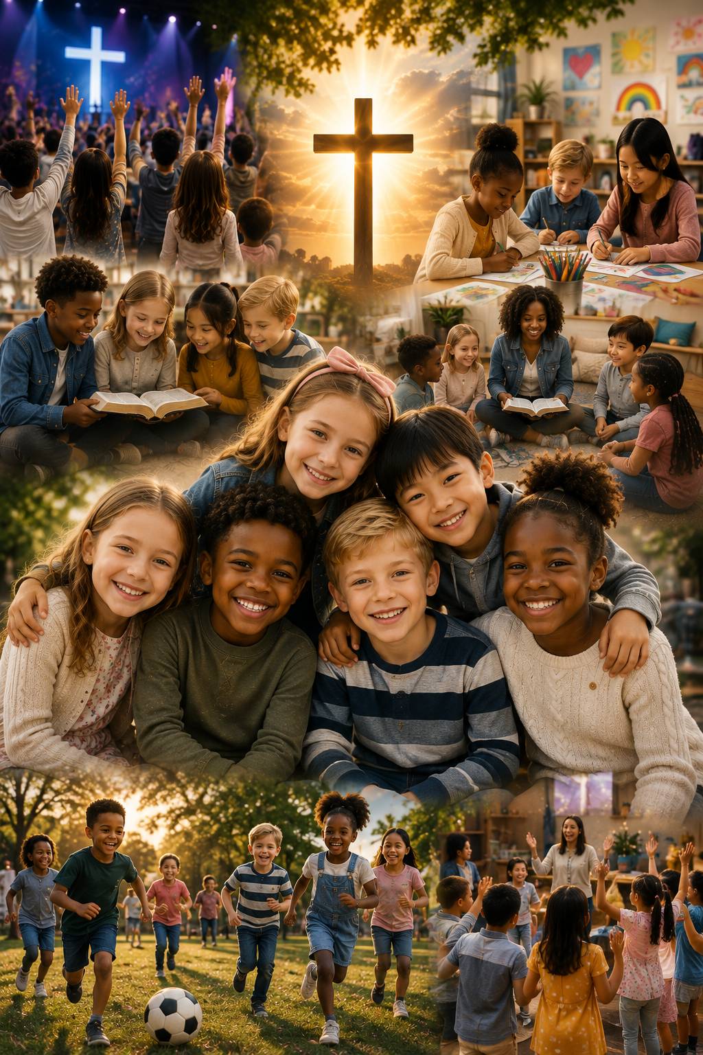 Children learning and worshipping in Keep The Faith Kids