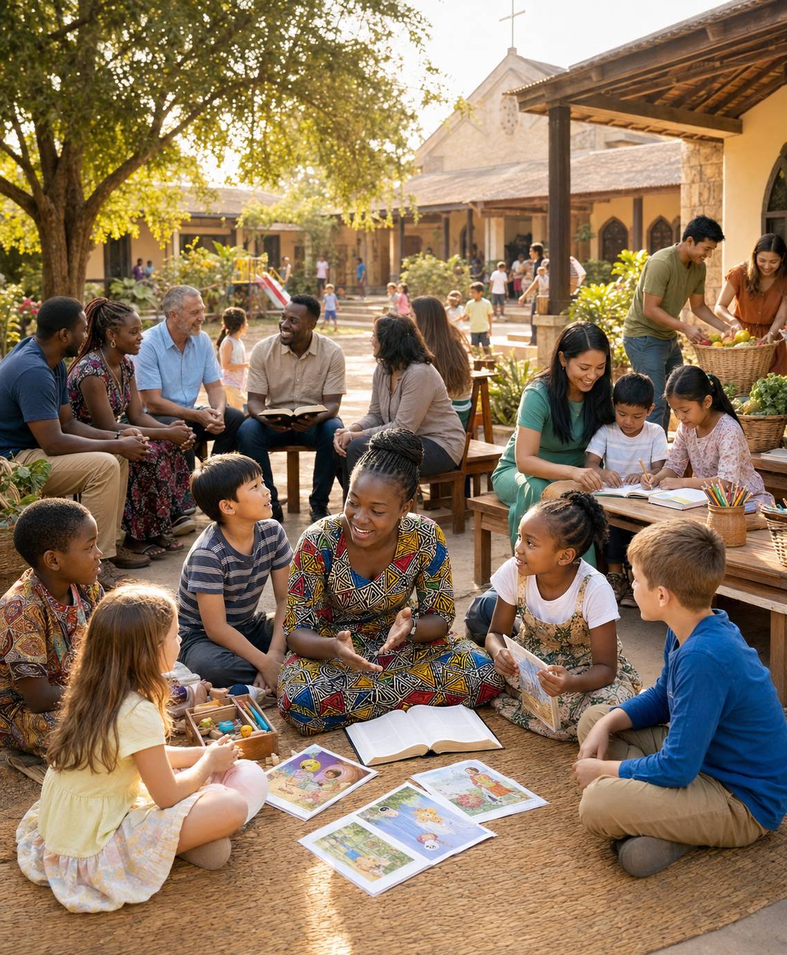 Families joining a safe and welcoming community outreach