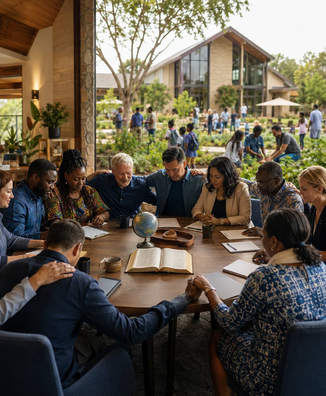 Church and ministry partners planning mission work together