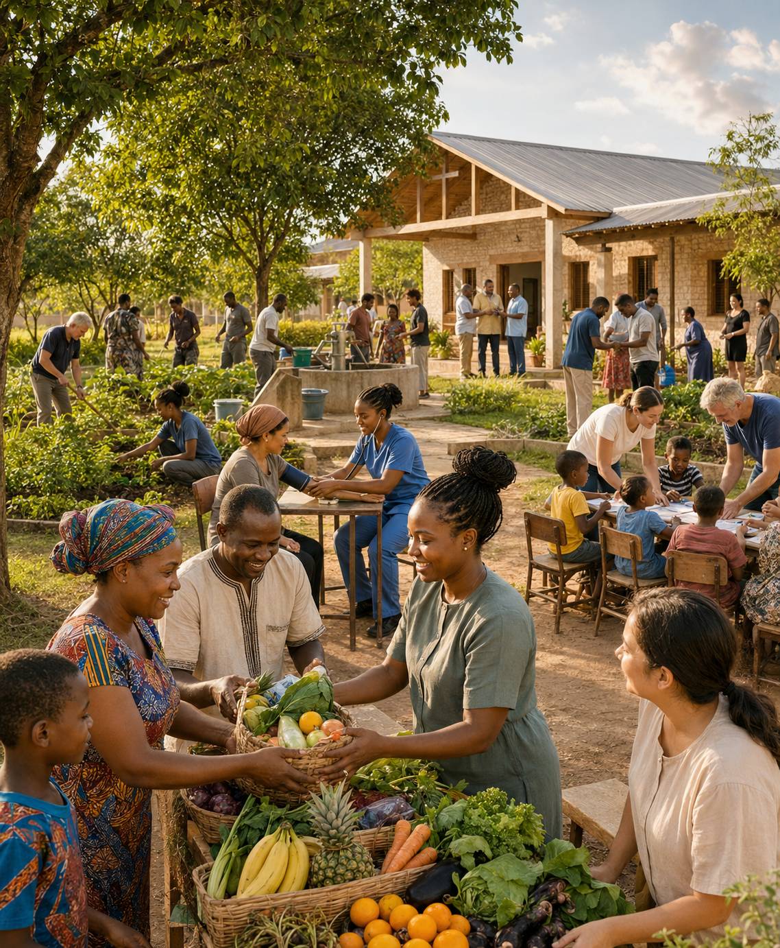 Volunteers serving a community with practical and dignified care