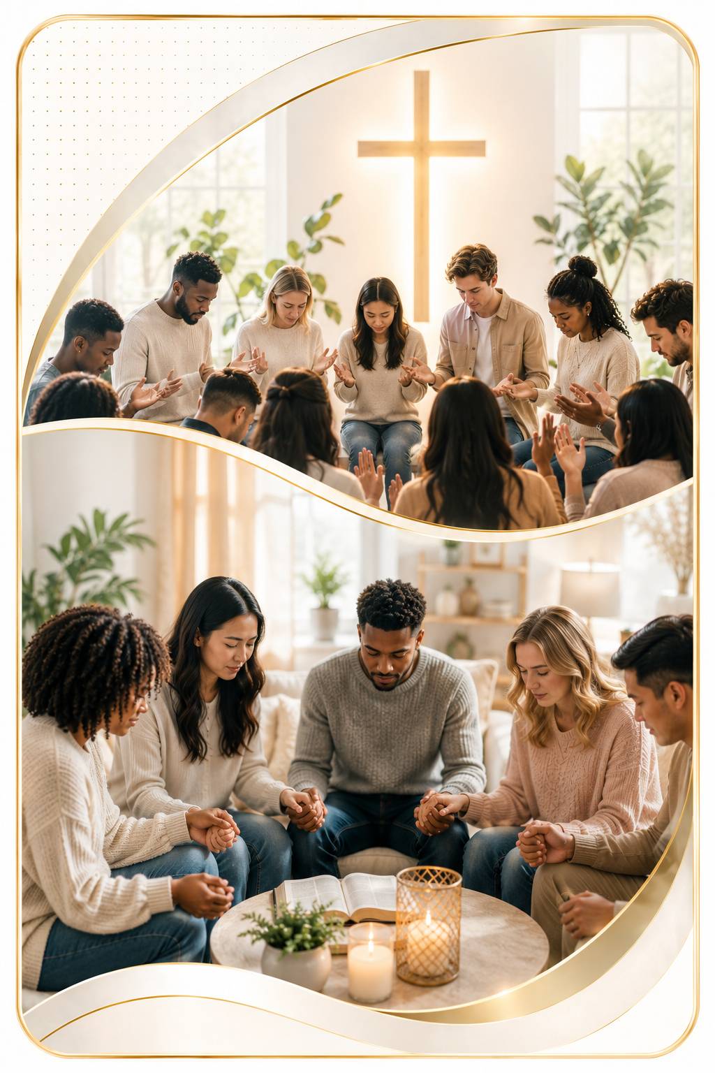 Believers united in fervent prayer