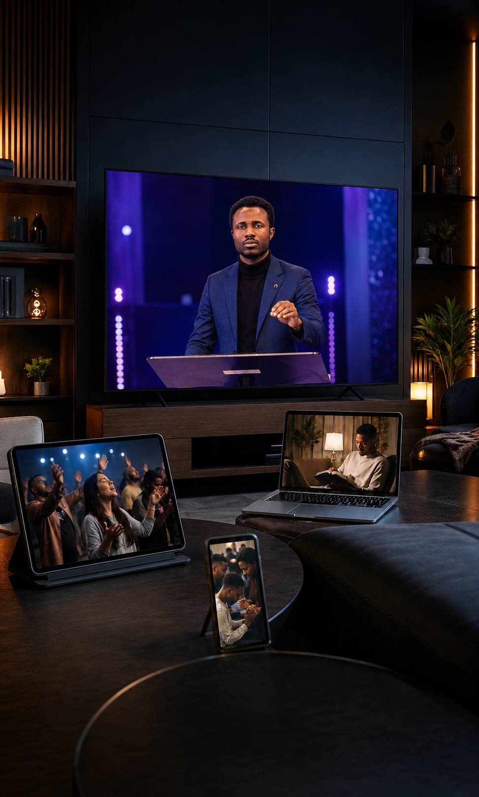 KTFM TV programming displayed across digital screens